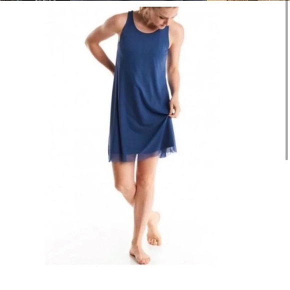 Oiselle Mio Mesh Mini Blue Dress Size 2 - Picture 1 of 6